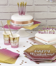 Rose Gold Ombre Party Supplies and Decorations